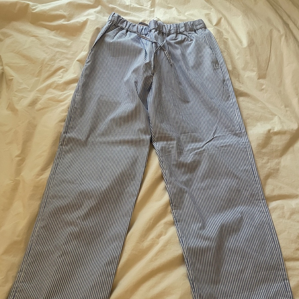 Arket Striped Scandi Style Pants with Drawstring